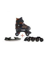 Patines convertibles en en línea y patines de hielo 3 en 1 FLEXWHEEL naranja talla L (de 38 a 41) NEXTREME